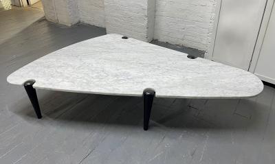 1960s Sculptural Carrara Marble Top Coffee Table