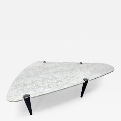 1960s Sculptural Carrara Marble Top Coffee Table