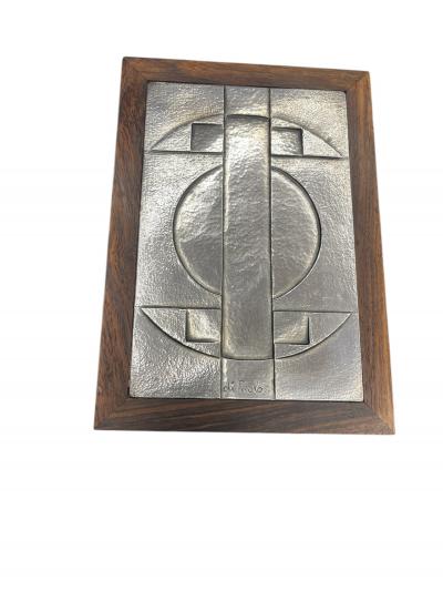 1960s Silver and rosewood decorative box signed Di Paolo