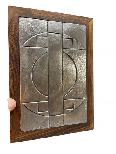 1960s Silver and rosewood decorative box signed Di Paolo