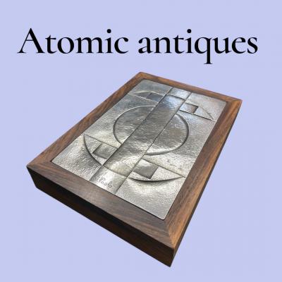 1960s Silver and rosewood decorative box signed Di Paolo