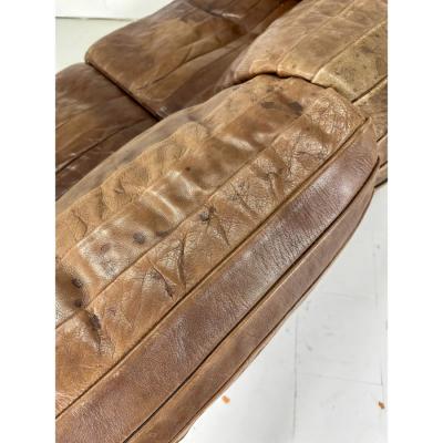 1960s Skipper Mobler Leather and Rosewood Settee