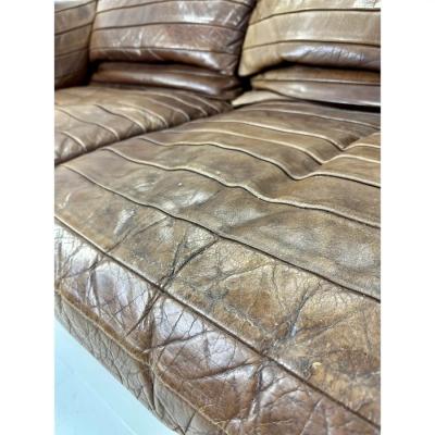 1960s Skipper Mobler Leather and Rosewood Settee