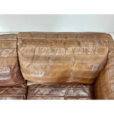 1960s Skipper Mobler Leather and Rosewood Settee