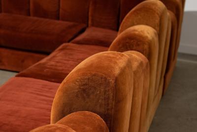 1960s Skyline Design Velvet Sectional Sofa