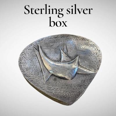 1960s Sterling silver Italian decorative box by Jingy