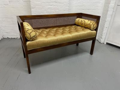 1960s Tufted and Cane Bench