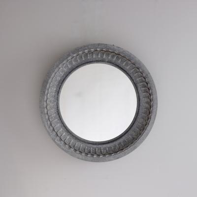 1960s Weathered Aluminium Tyre Mould Mirror France