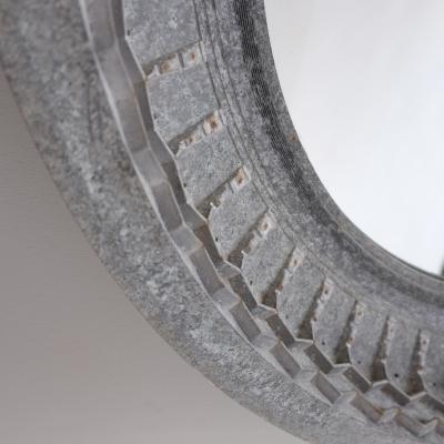 1960s Weathered Aluminium Tyre Mould Mirror France