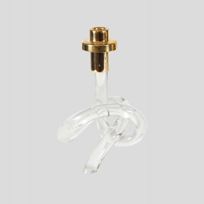 1960s candlestick Pretzel lucite and brass
