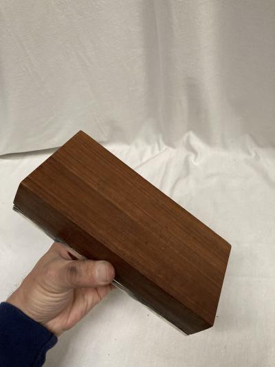 1960s enameled silver boxe with exotic wood part