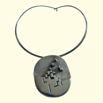 1960s moderniste silver necklace