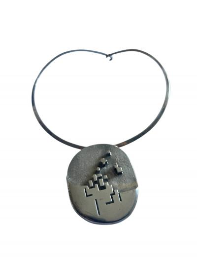 1960s moderniste silver necklace
