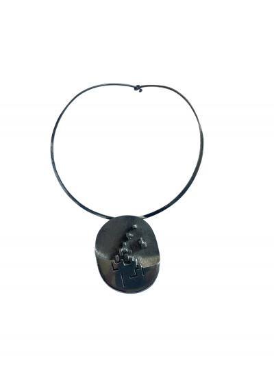 1960s moderniste silver necklace