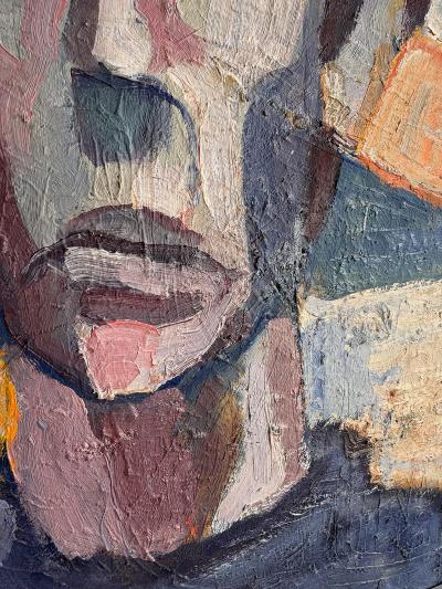 1966 Abstract Swedish Modern Portrait Painting by Thomas Ekvall