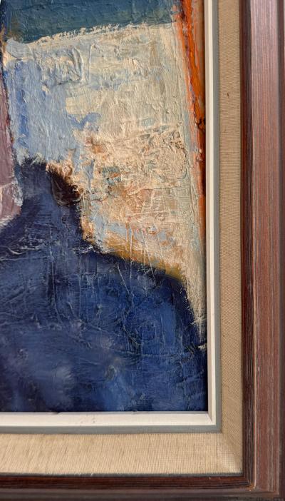 1966 Abstract Swedish Modern Portrait Painting by Thomas Ekvall