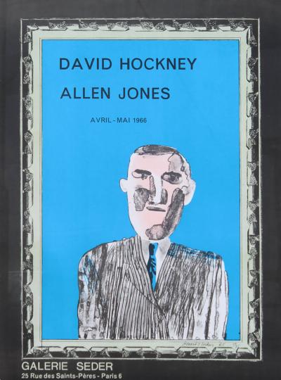 1966 Vintage David Hockney Galerie Sedar Exhibition Poster