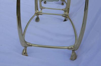 1970 1980 Pair of Gilt Bronze Tables with 2 Levels in the Style of Art Nouveau