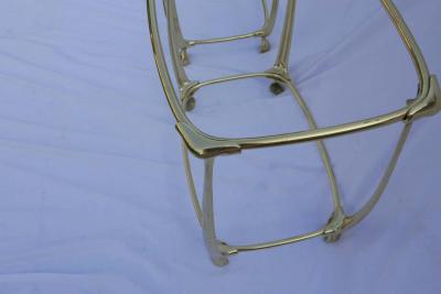 1970 1980 Pair of Gilt Bronze Tables with 2 Levels in the Style of Art Nouveau