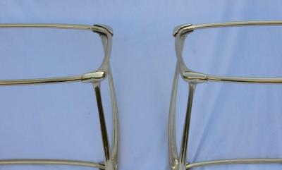 1970 1980 Pair of Gilt Bronze Tables with 2 Levels in the Style of Art Nouveau