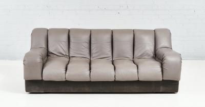 1970 Channeled Upholstered Sofa