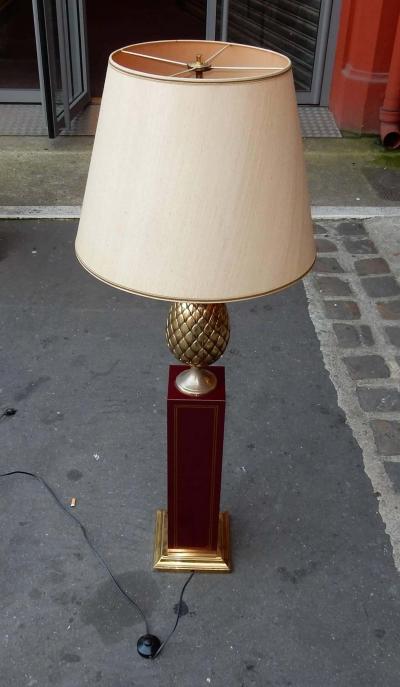 1970 Floor Lamp in the Style of Lancel with Pineapple