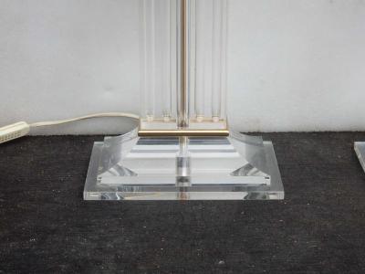 1970 Pair of Lamps in Lucite Columns Deco