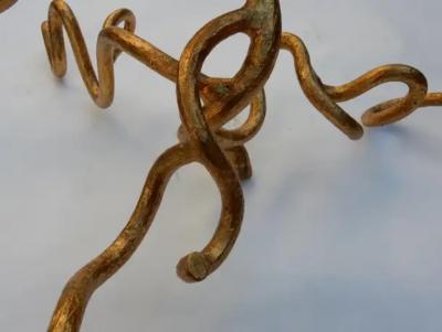 1970 Wrought Iron Coffee Table with Interlacing In The Style Of Agostini