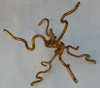 1970 Wrought Iron Coffee Table with Interlacing In The Style Of Agostini