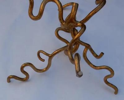 1970 Wrought Iron Coffee Table with Interlacing In The Style Of Agostini