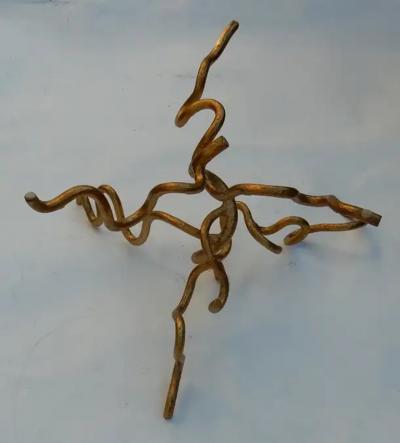 1970 Wrought Iron Coffee Table with Interlacing In The Style Of Agostini