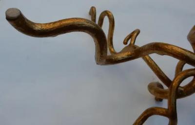 1970 Wrought Iron Coffee Table with Interlacing In The Style Of Agostini