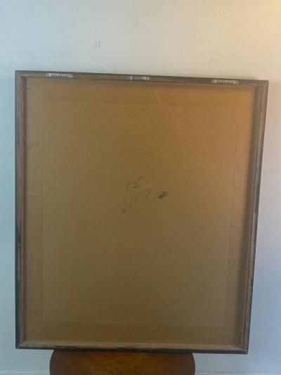 1970S SIGNED OWL AND MOON LITHOGRAPH