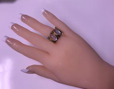 1970s 18K Moonstone Abstract Ring