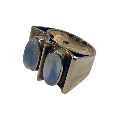 1970s 18K Moonstone Abstract Ring