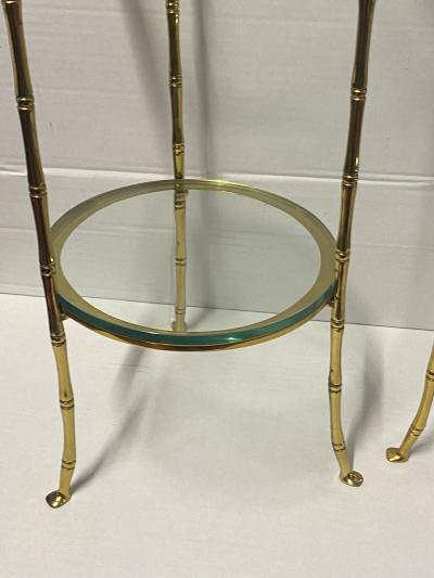 1970s 2 Pairs of Gilt Bronze Side Tables House Style with Bamboo Decoration