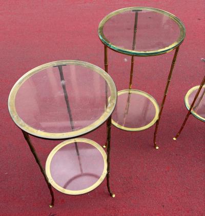 1970s 2 Pairs of Gilt Bronze Side Tables House Style with Bamboo Decoration
