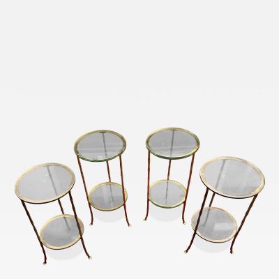 1970s 2 Pairs of Gilt Bronze Side Tables House Style with Bamboo Decoration
