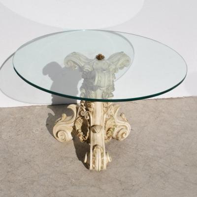 1970s 80s Classical Pedestal Side Coffee Table