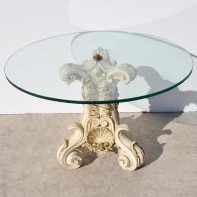 1970s 80s Classical Pedestal Side Coffee Table