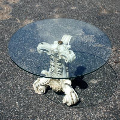 1970s 80s Classical Pedestal Side Coffee Table