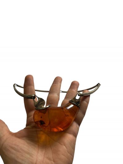 1970s Amber and silver necklace