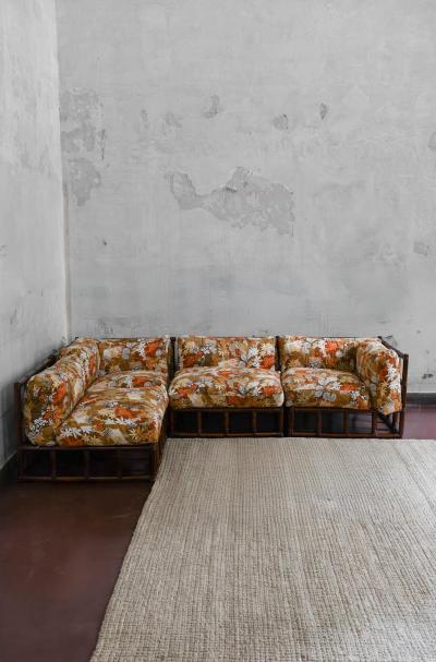 1970s Bamboo Four Module Sofa