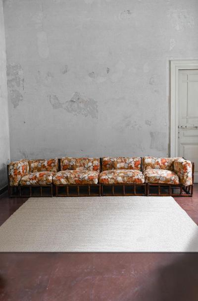 1970s Bamboo Four Module Sofa