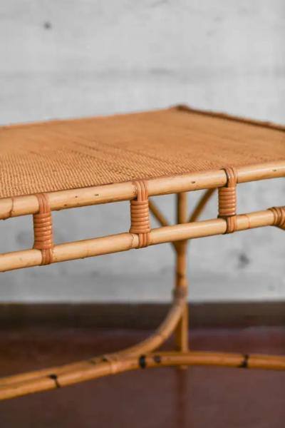 1970s Bamboo and Cane Fabric Dining Set