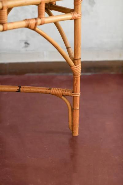 1970s Bamboo and Cane Fabric Dining Set