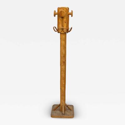 1970s Bamboo rattan coat hanger by Vivai del sud
