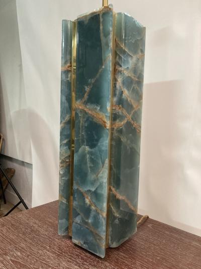 1970s Blue onyx table lamp by Starba Basel