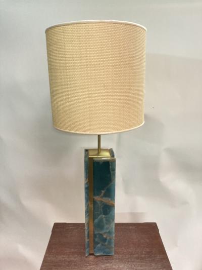 1970s Blue onyx table lamp by Starba Basel