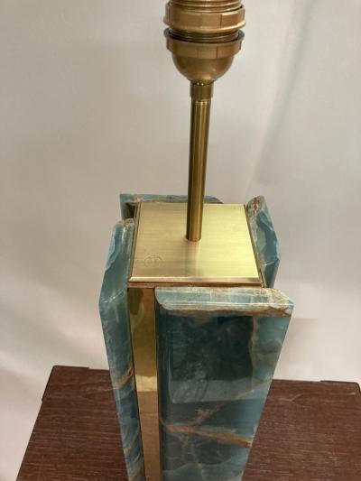 1970s Blue onyx table lamp by Starba Basel